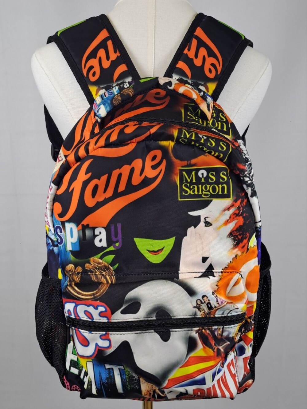 Broadway Musical Theater Poster Print Graphic Backpack Wicked Phantom Grease NYC